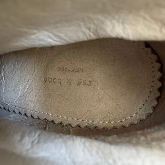 Rag & Bone Harrow Nubuck Suede Ankle Boots Block Heel Stonewall EU 38.5/ 8.5 US - Picture 9 of 12